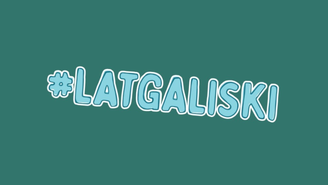 Uz zaļa fona uzraksts #Latgaliski
