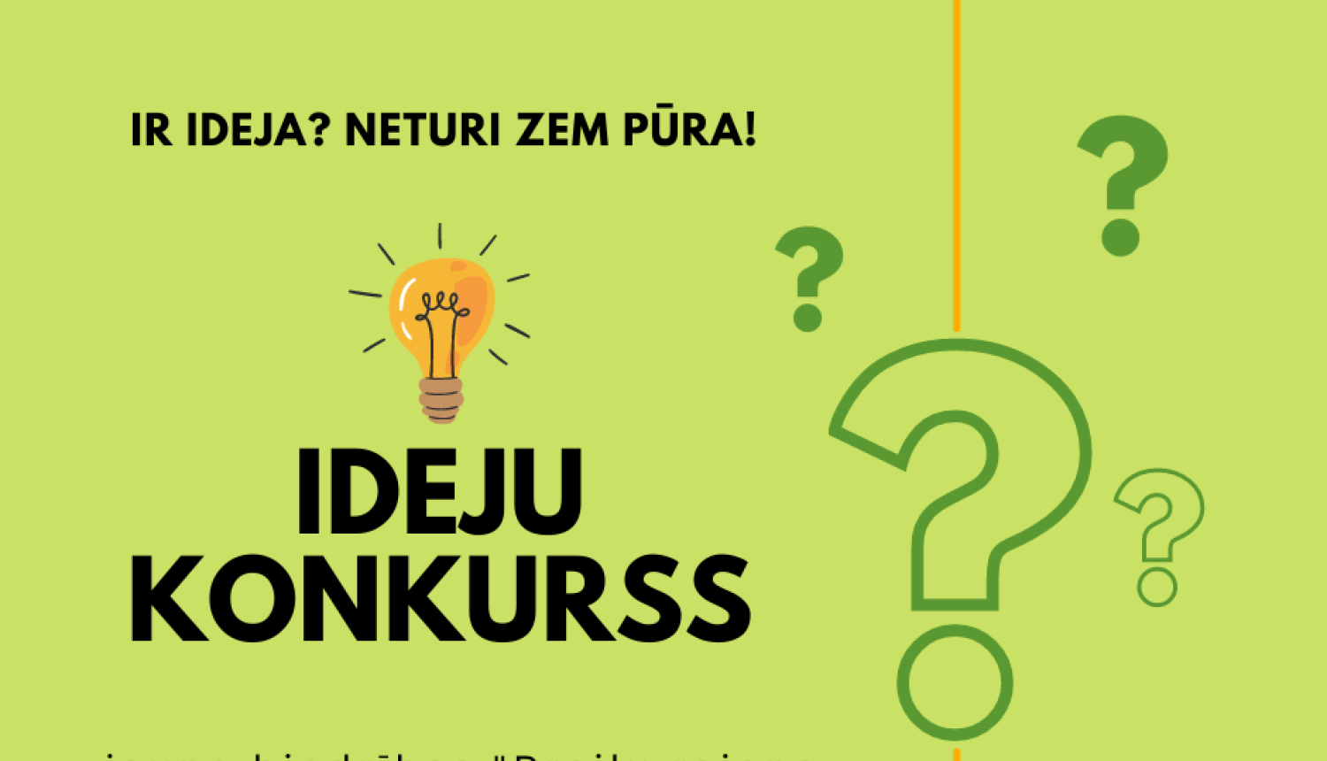 spuldzīte, jautājuma zīmes un teksts