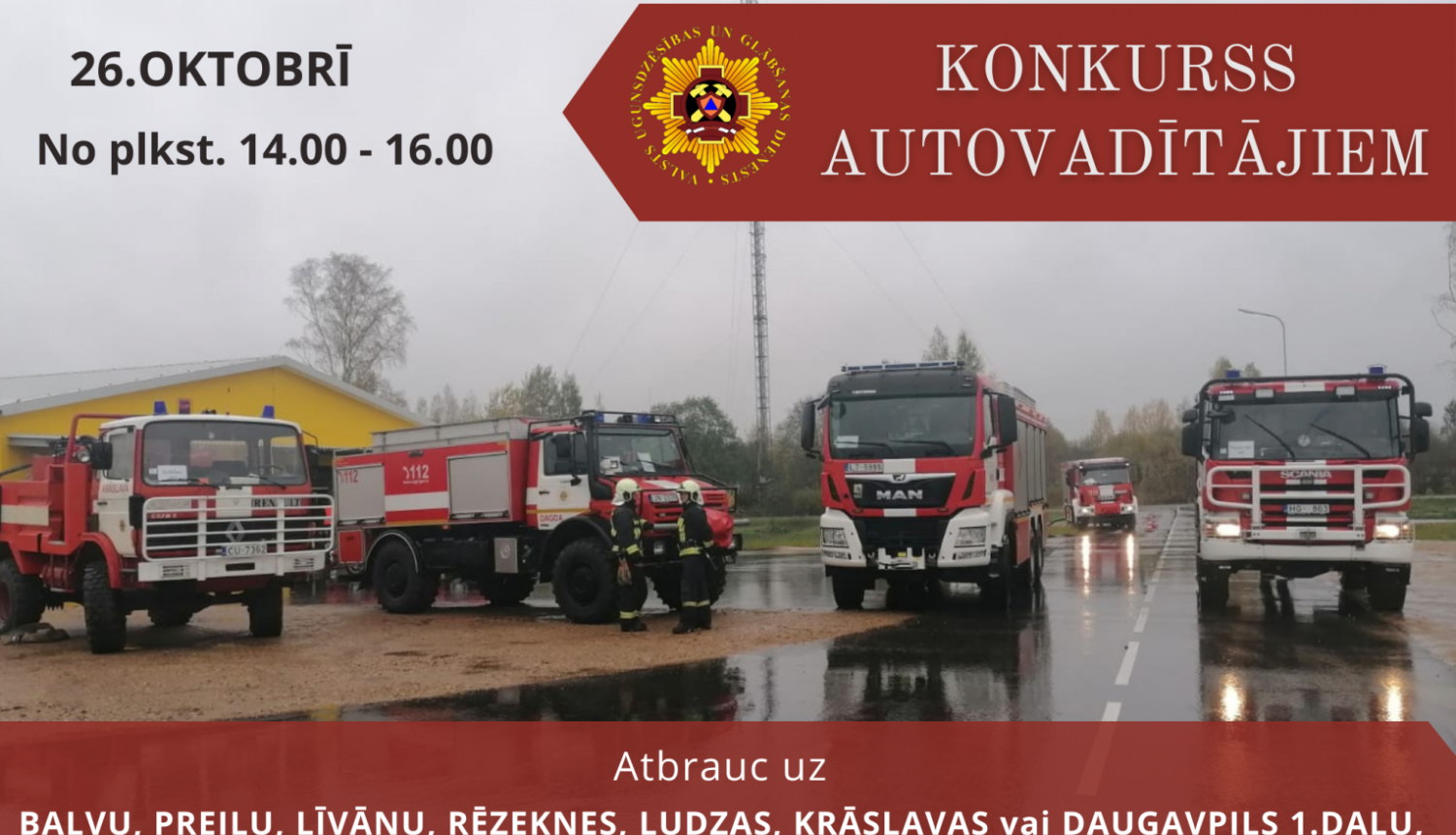 daudz ugunsdzēsēju automašīnu