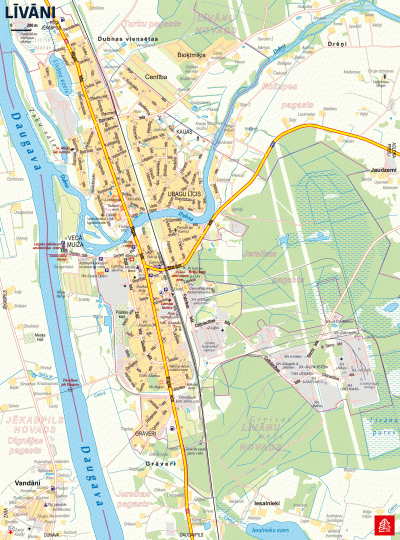 Līvānu pilsētas karte