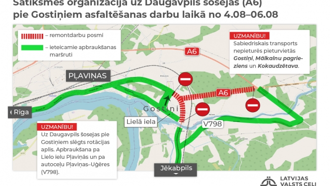 Karte ar būvdarbu apbraukšanas shēmu