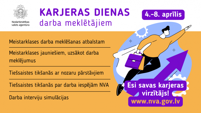 Karjeras dienu afiša ar cilvēka siluetu