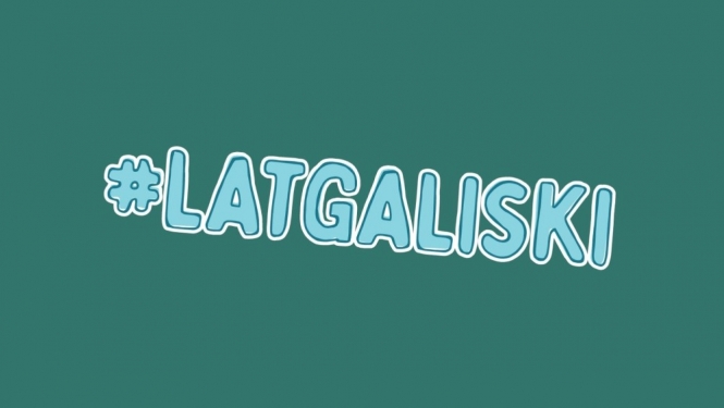 Uz zaļa fona uzraksts #Latgaliski