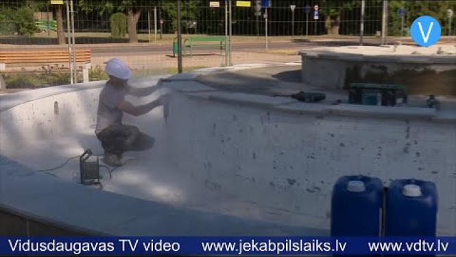 Remontē Līvānu pilsētas strūklaku