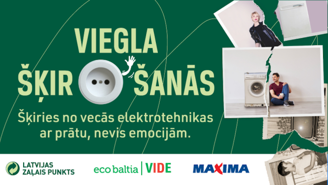 Elektropreču savākšanas akcijas Viegla šķirošana afiša