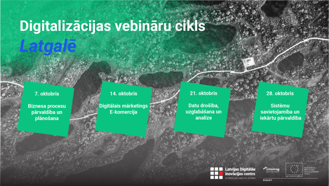 Afiša ar informāciju par vebināru ciklu