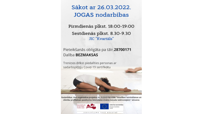 Jogas nodarbibu afiša