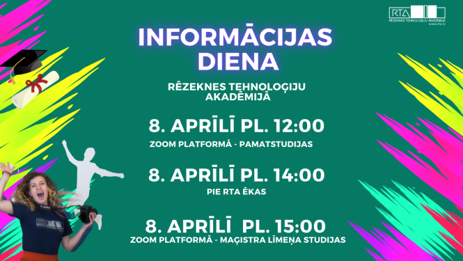 Afiša ar meiteni par informācijas dienu