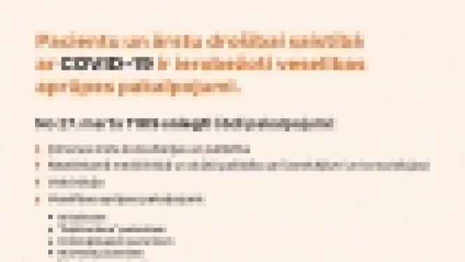 Pacientu un ārstu drošībai saistībā ar COVID-19 uz laiku ierobežo plānveida veselības aprūpes pakalpojumus