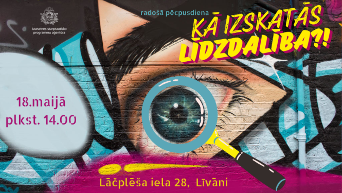 krāsains grafiti ar aci centrā