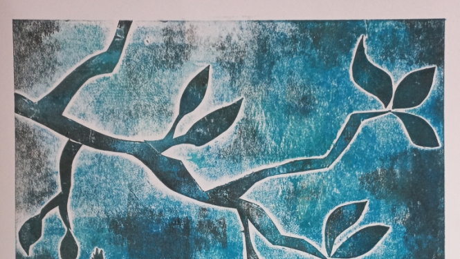 zili stilizēti augi