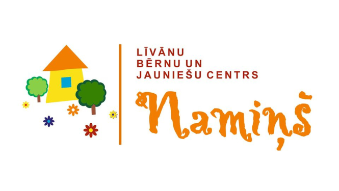 Līvānu bērnu un jauniešu centra logo ar mājas zīmējumu