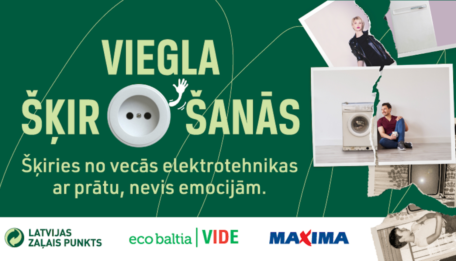 Elektropreču savākšanas akcijas Viegla šķirošana afiša