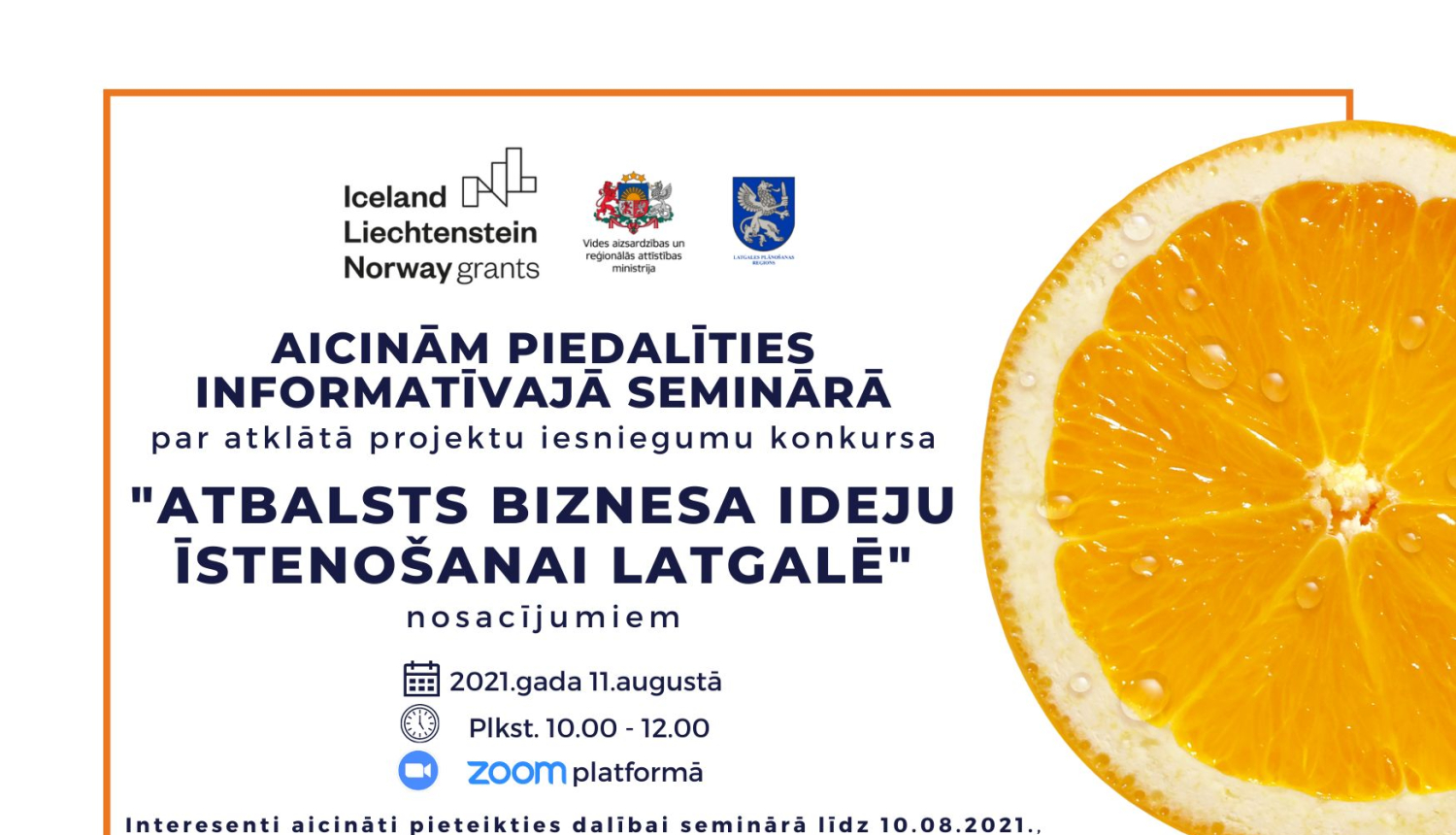 Latgales plānošanas reģiona rīkotā semināra afiša