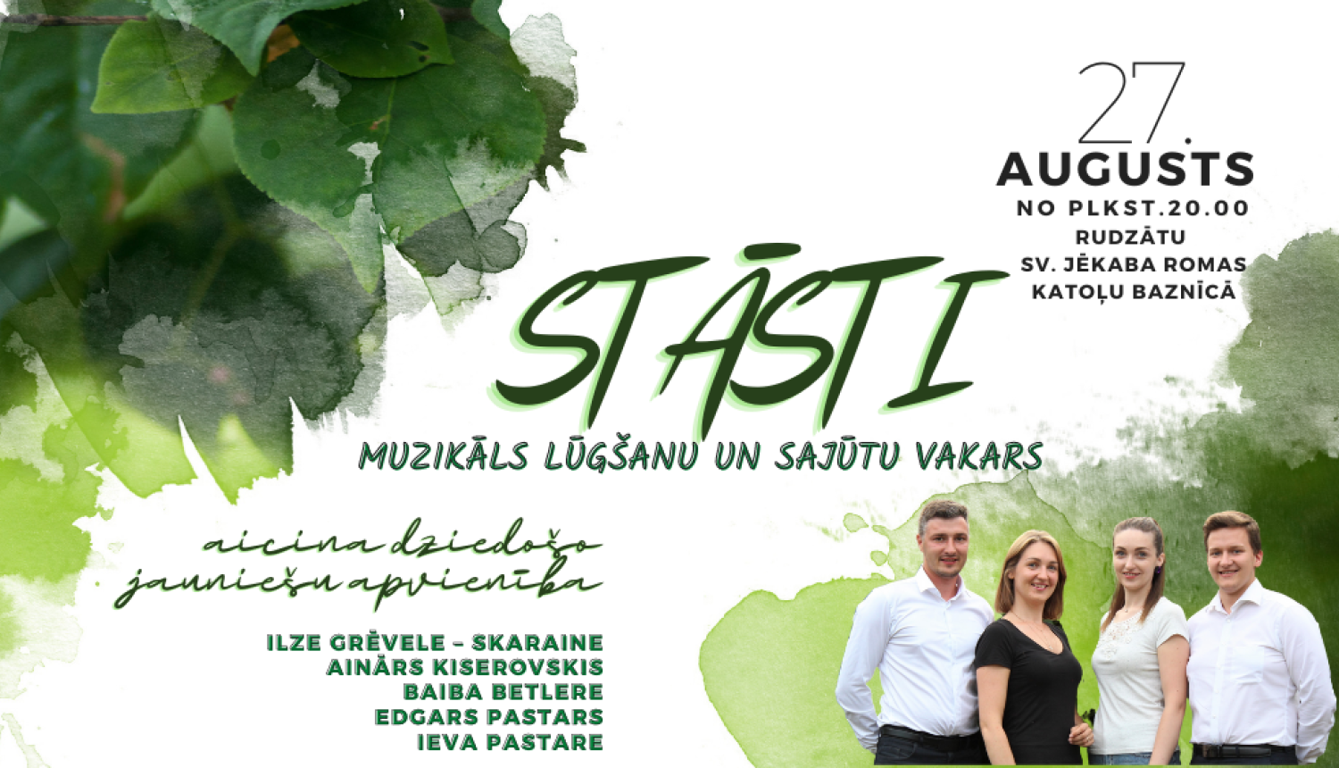 Afiša pasākumam muzikāla lūgšana un sajūtu notikums “STĀSTI”