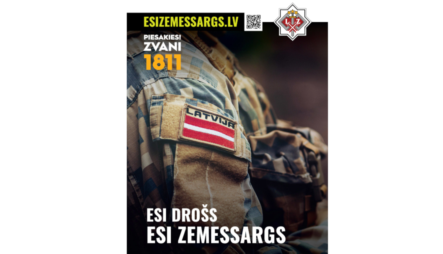 Afiša ar cilvēku armijas formā