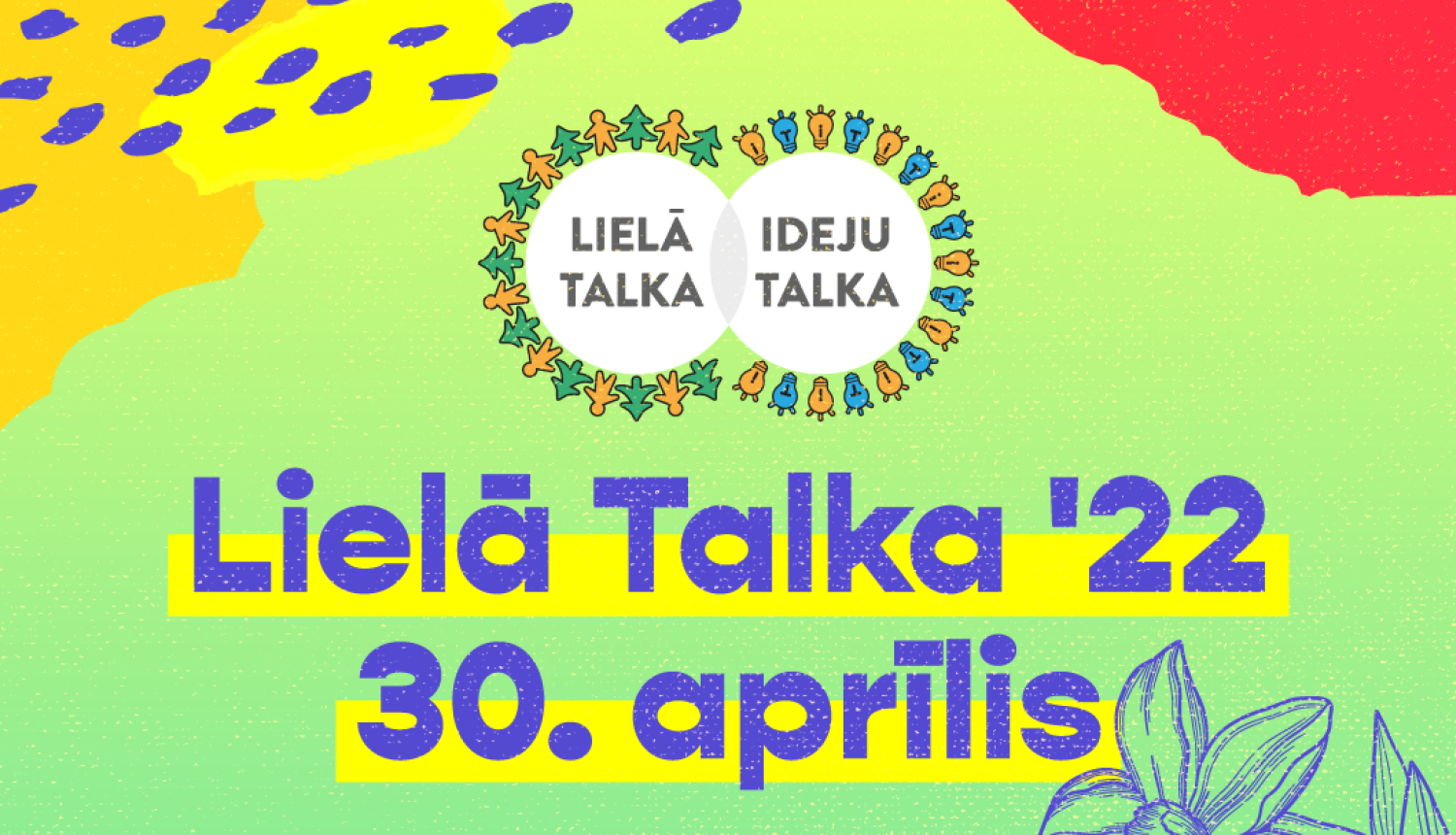 krāsains attēls ar uzrakstu Lielā Talka '22