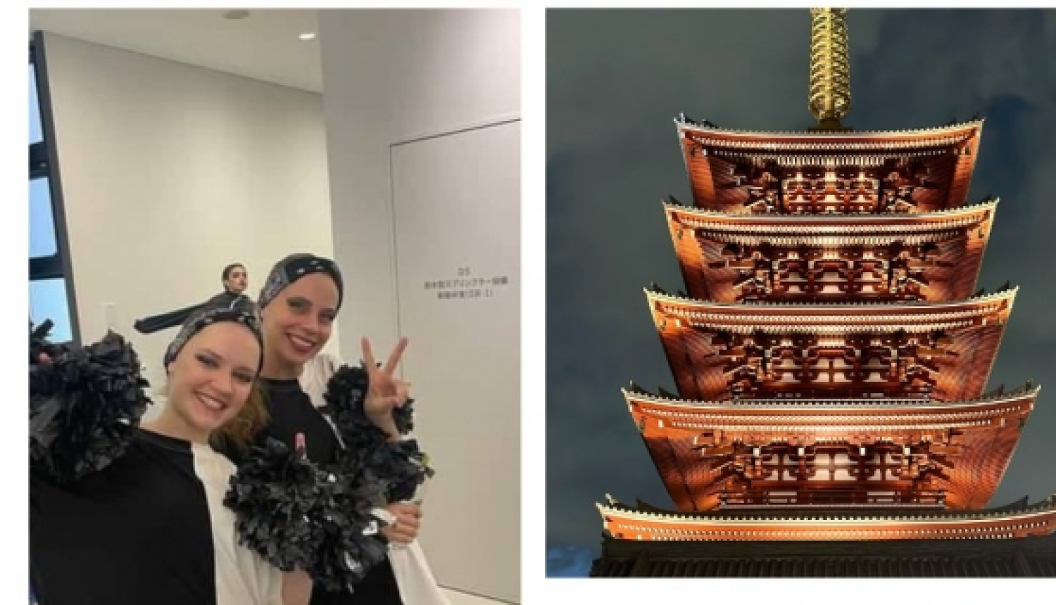 divas sievietes pozē