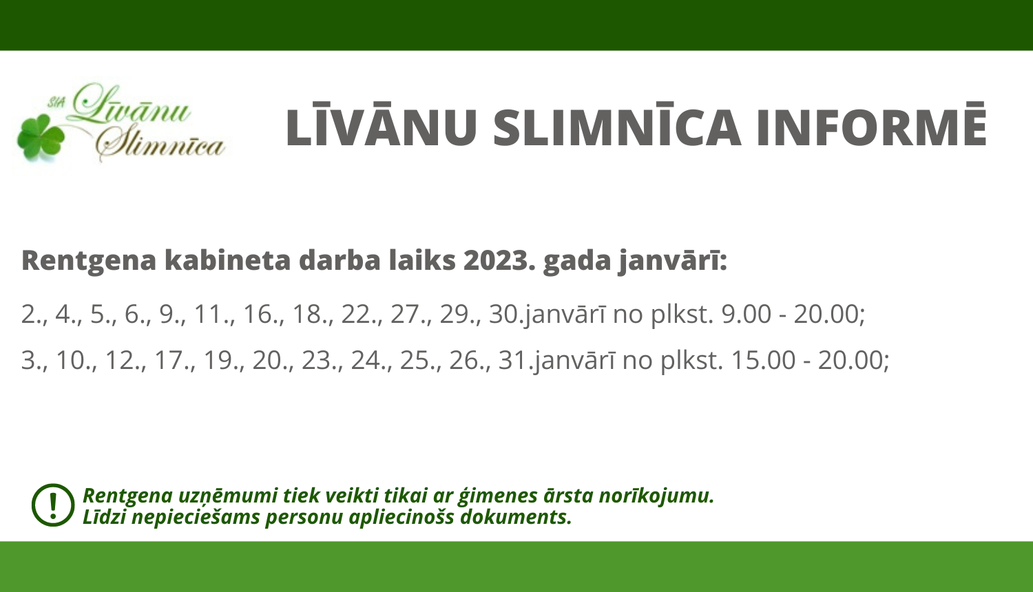 Rentgena darba laiks