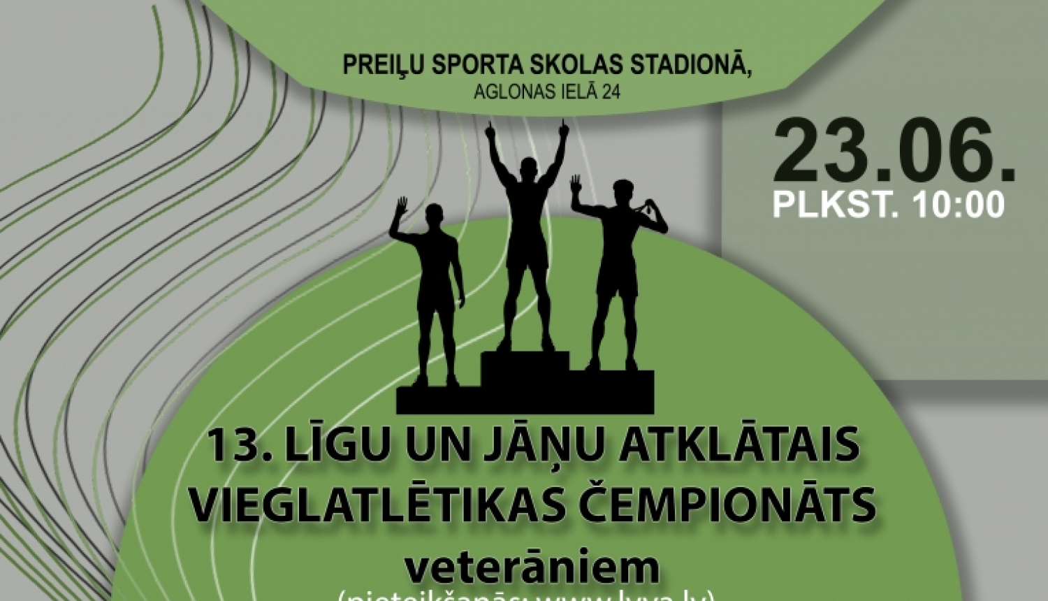 Podests ar 3 vietām uz zaļa fona