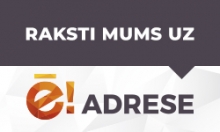 Banneris ar uzrakstu raksti mums uz e-adresi