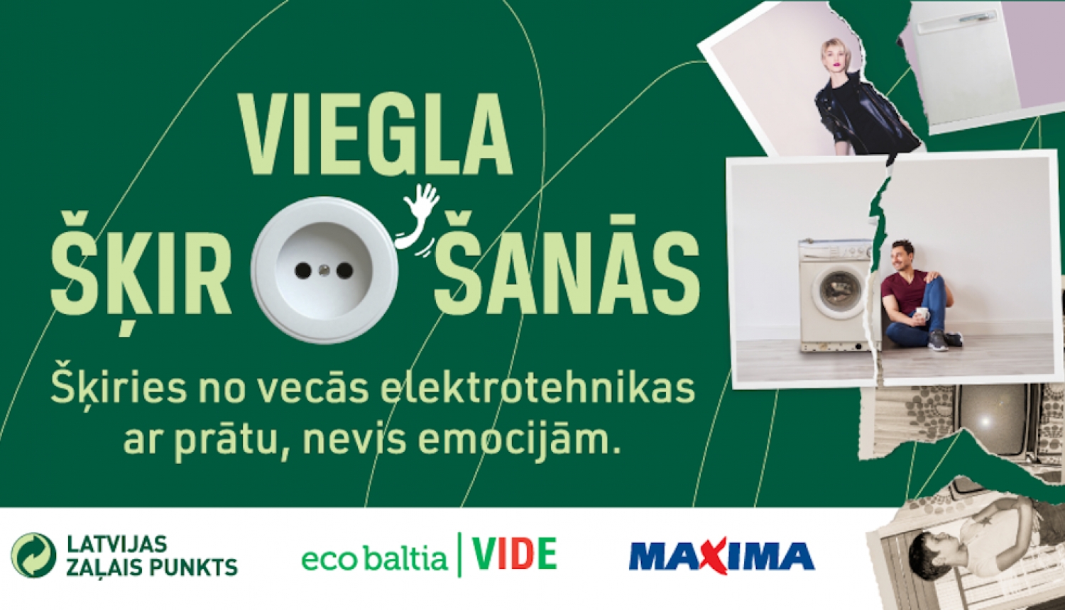 Elektropreču savākšanas akcijas Viegla šķirošana afiša