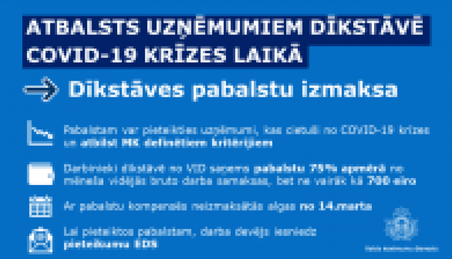 VID izmaksā dīkstāves pabalstu COVID-19 krīzes skarto uzņēmumu darbiniekiem