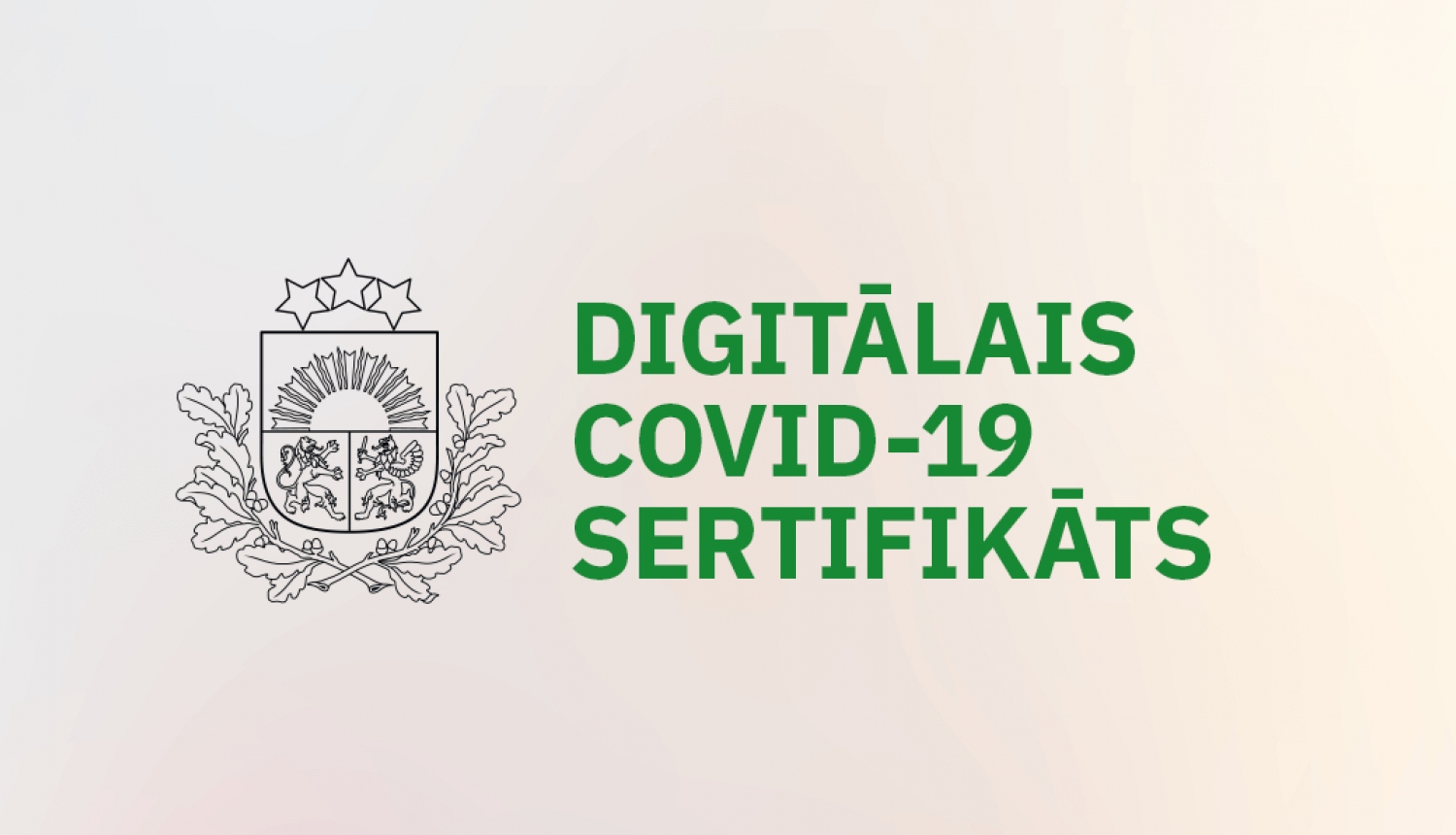 Latvijas mazais ģerbonis un uzraksts Digitālais covid19 sertifikāts