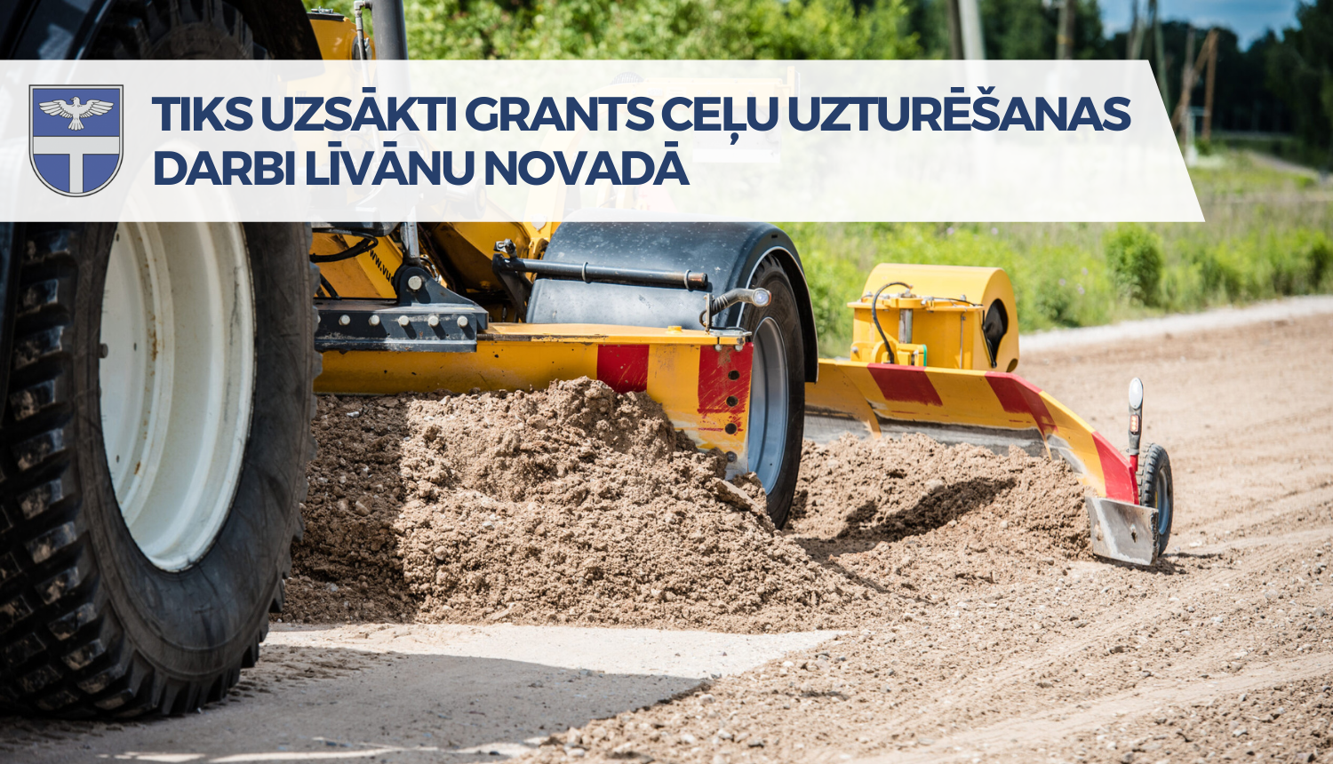 dzeltens greizeris greiderē grants ceļu